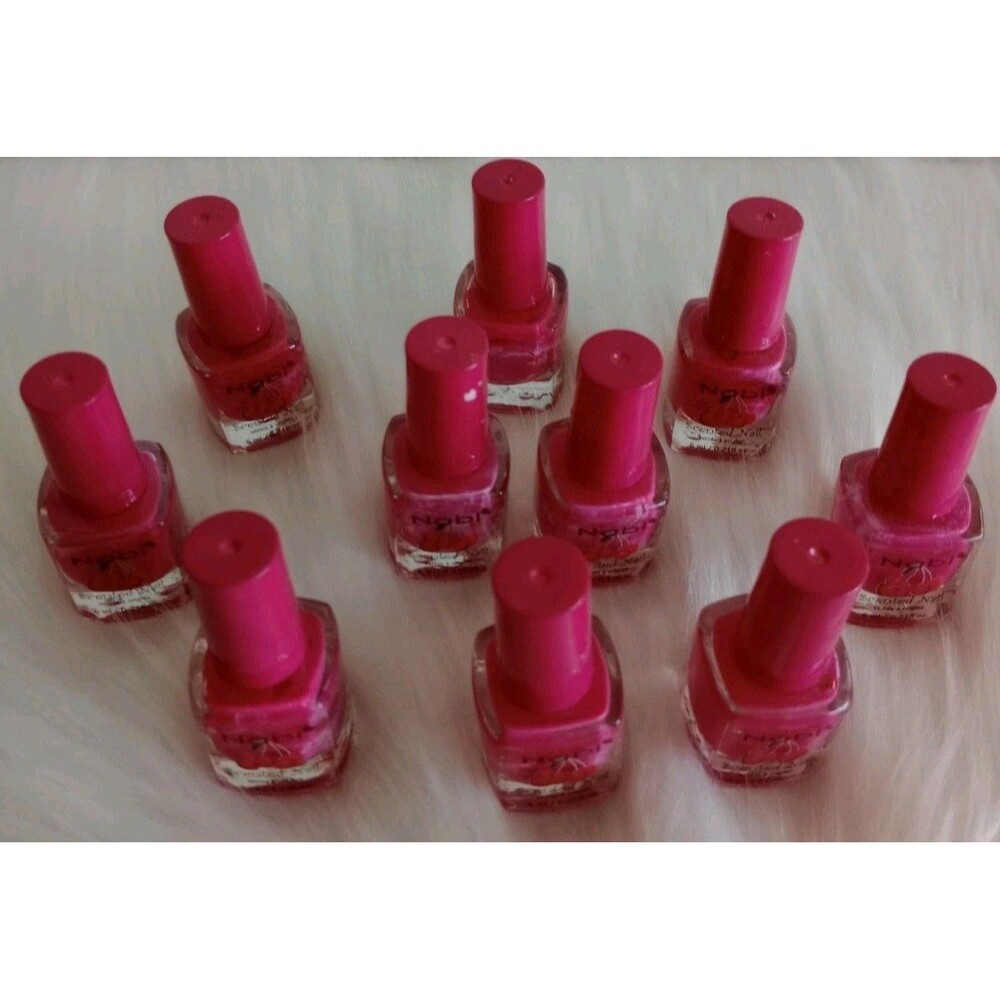 Lot of 10 Fuchsia Nail Polish Small .21 Fl Oz Party Favors Gifts Beauty Women's